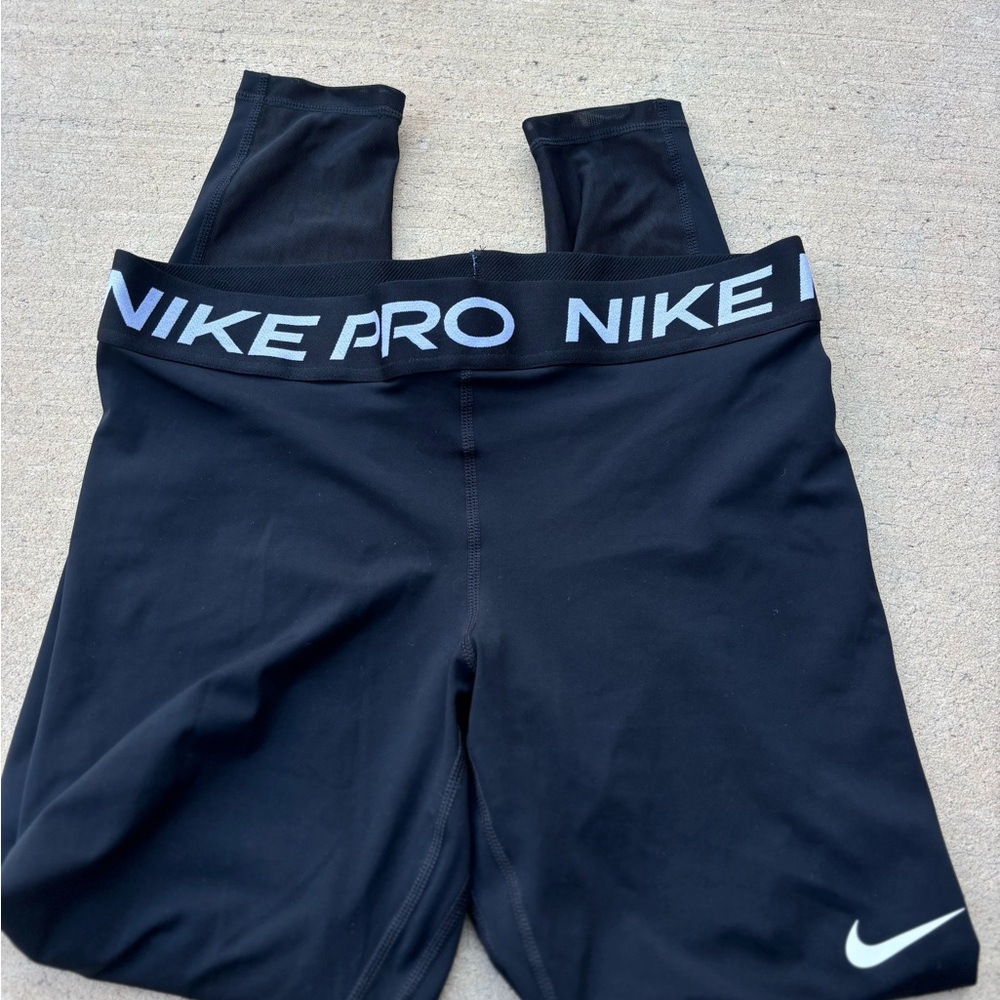 Nike Pro Black Leggings with White Accents